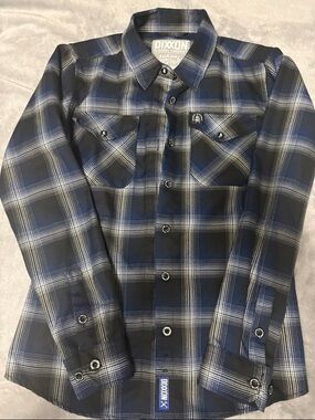 DIXXON Black and Blue Plaid Button-Up Shirt